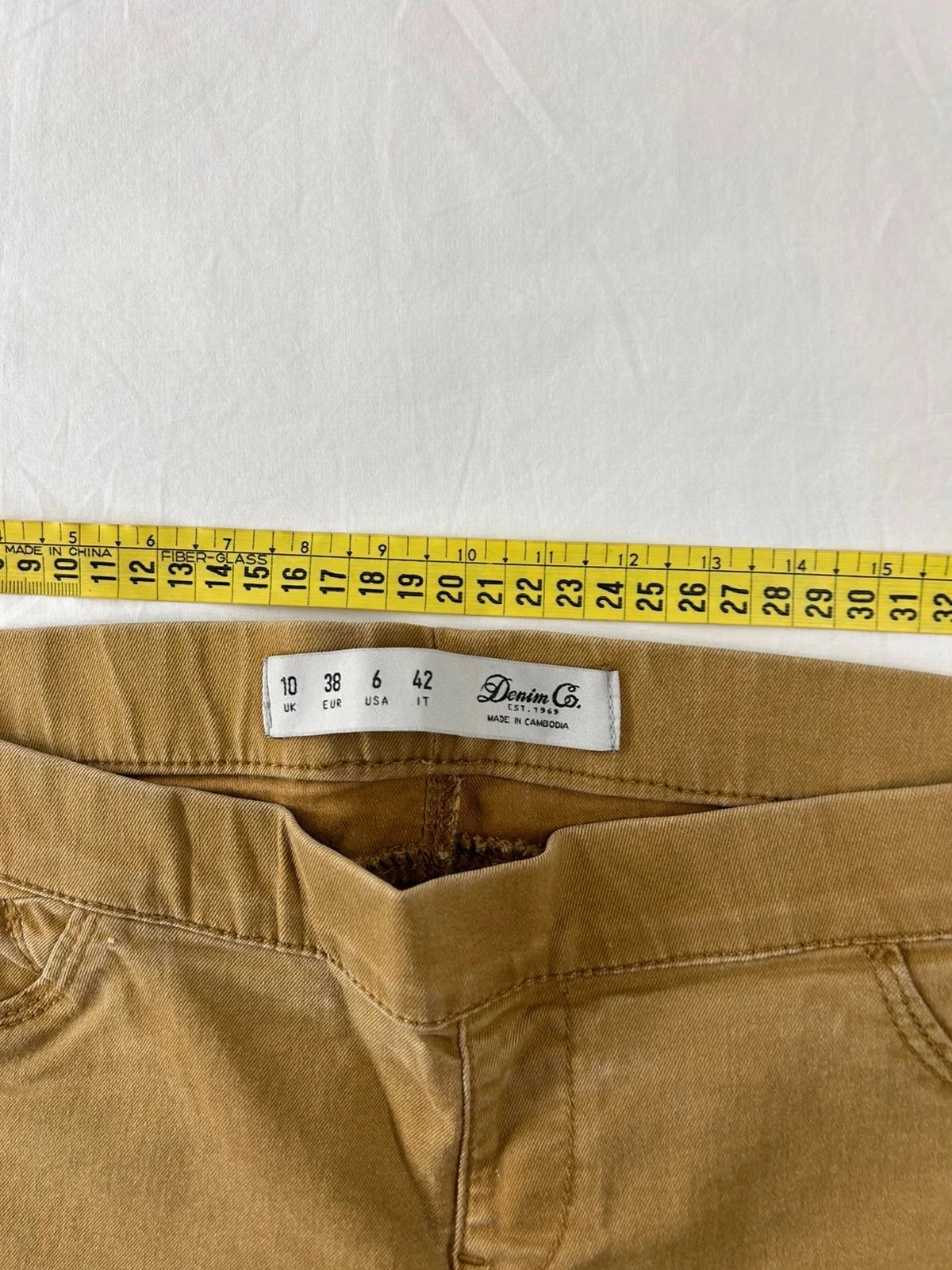 Pantalón skinny beige marrón de denim – photo 6